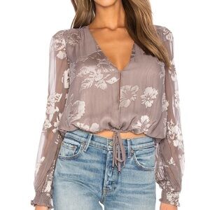 Astr Floral Sheer Blouse